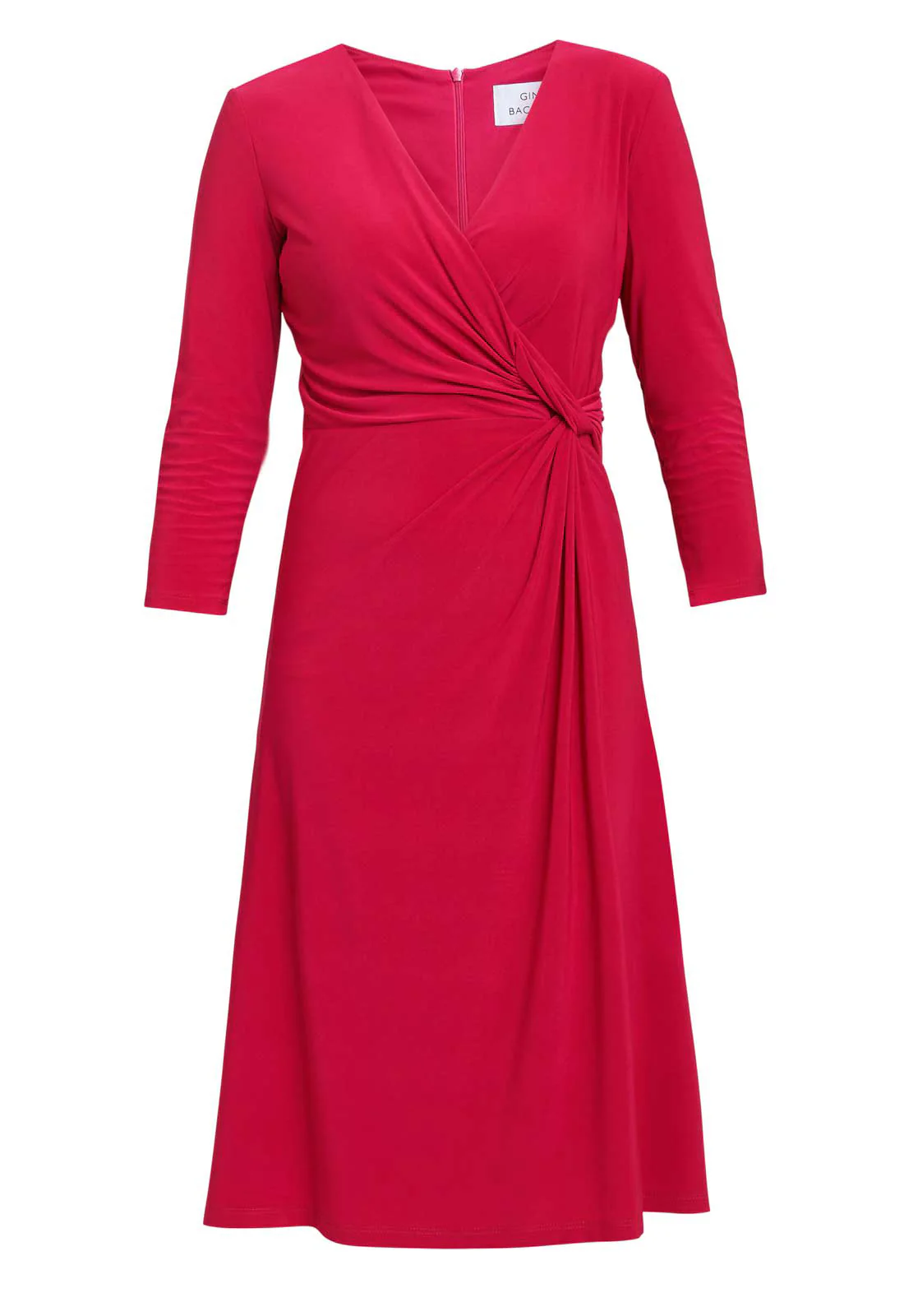 Gina Bacconi Magenta Antonia Jersey Wrap Dress - Image 4