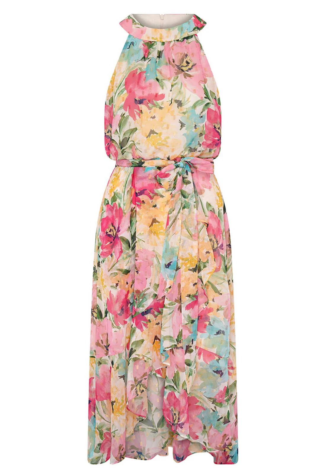 Gina Bacconi Multi Beatrice Lurex Chiffon Dress - Image 3