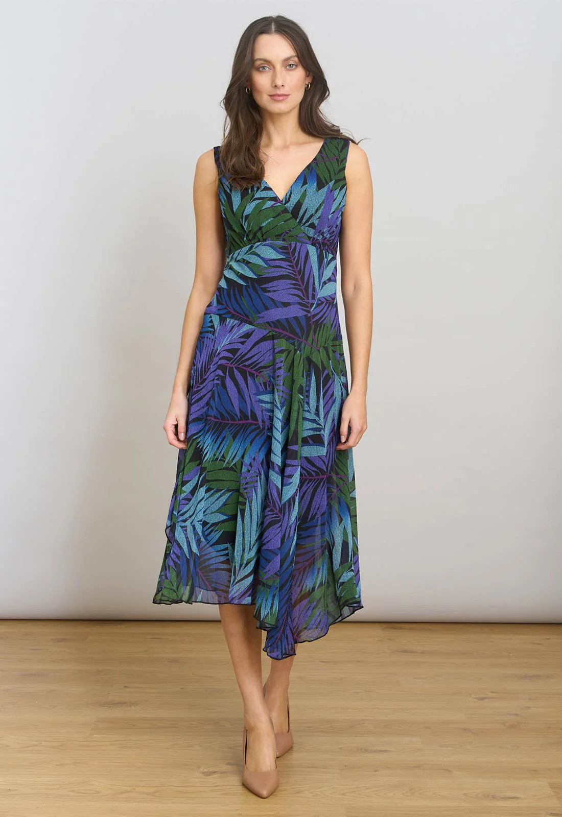 Gina Bacconi MULTI Corie Printed Midi Dress