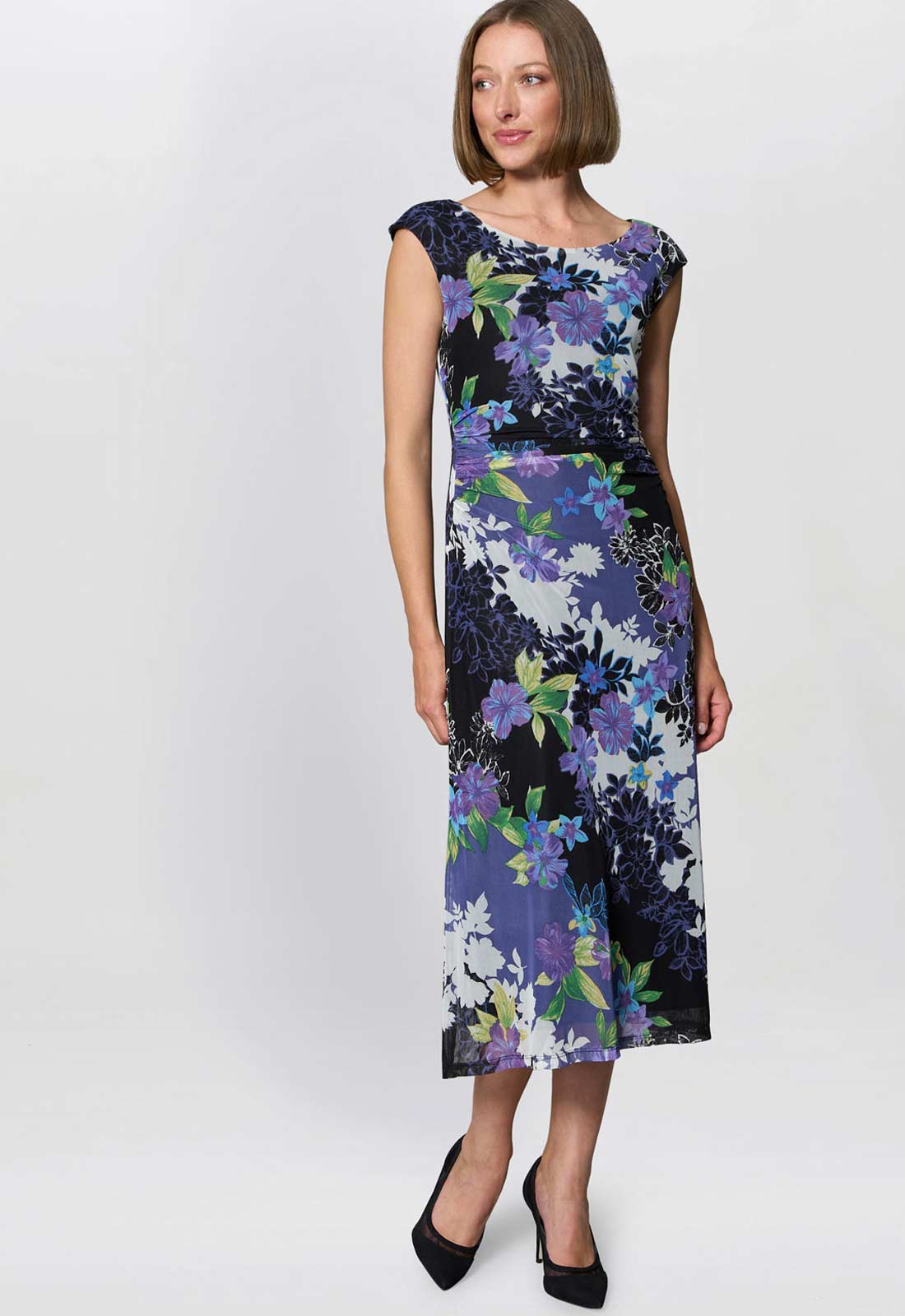 Gina Bacconi MULTI Jasmine Floral Print Midi Dress - Image 3