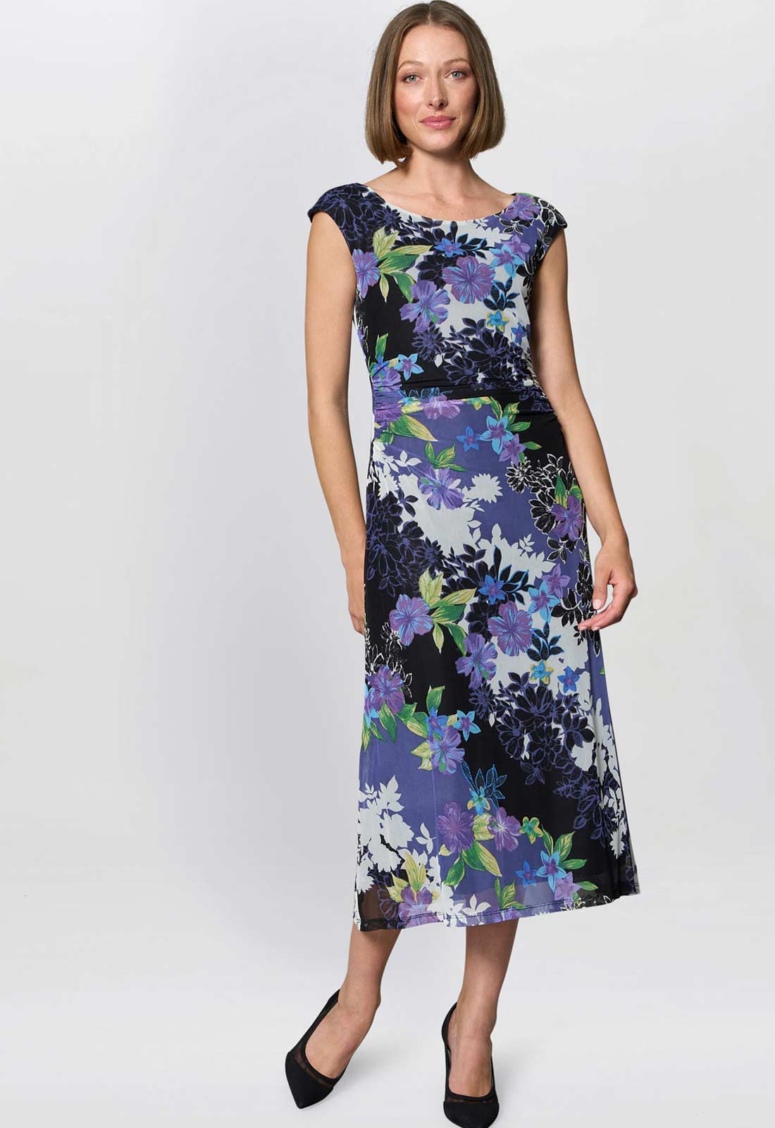 Gina Bacconi MULTI Jasmine Floral Print Midi Dress - Image 6