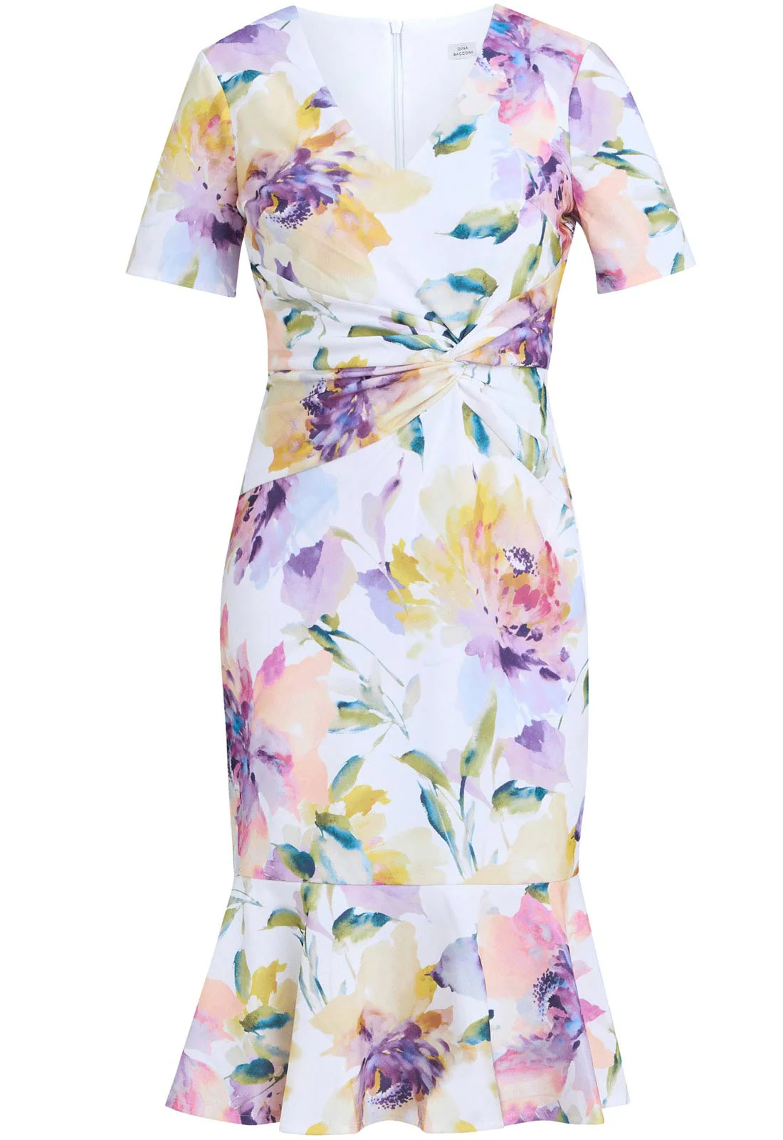 Gina Bacconi Multi Joy Printed Crepe Dress - Image 2
