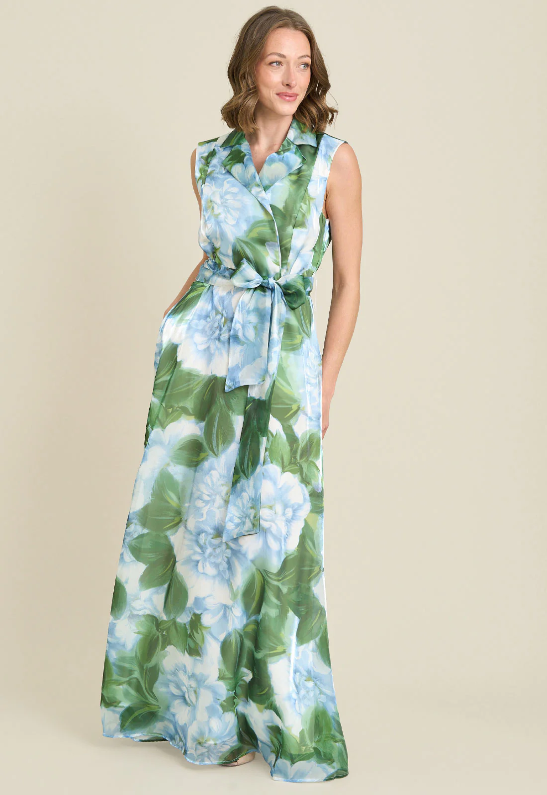 Gina Bacconi MULTI Rikki Floral Belt Tie Maxi Dress - Image 3
