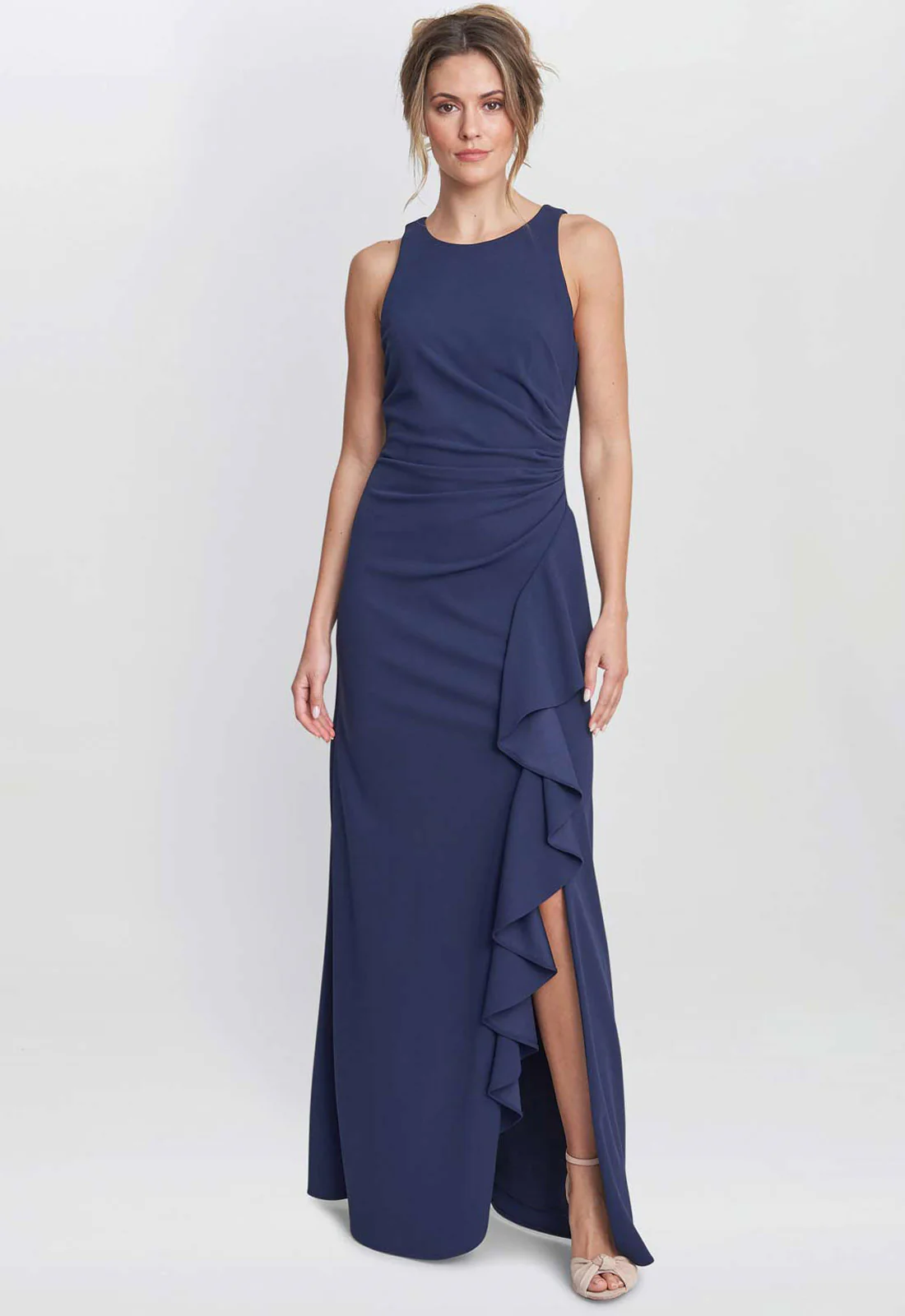 Gina Bacconi Navy Chelsea Maxi Ruffle Dress - Image 3