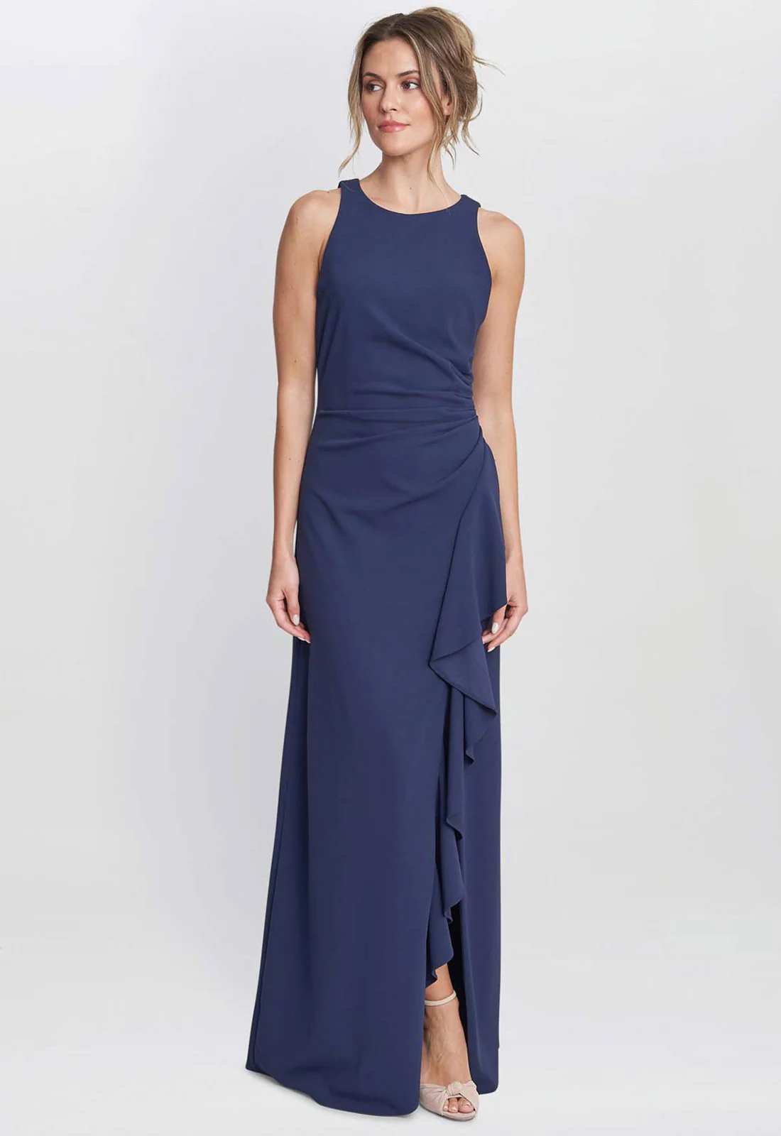 Gina Bacconi Navy Chelsea Maxi Ruffle Dress - Image 5