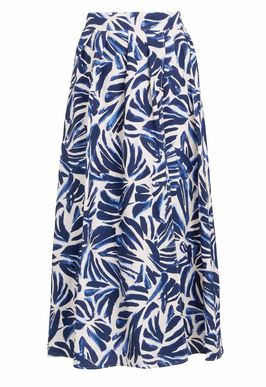 Gina Bacconi NAVY Enid Abstract Print Elastic Waist Skirt - Image 2