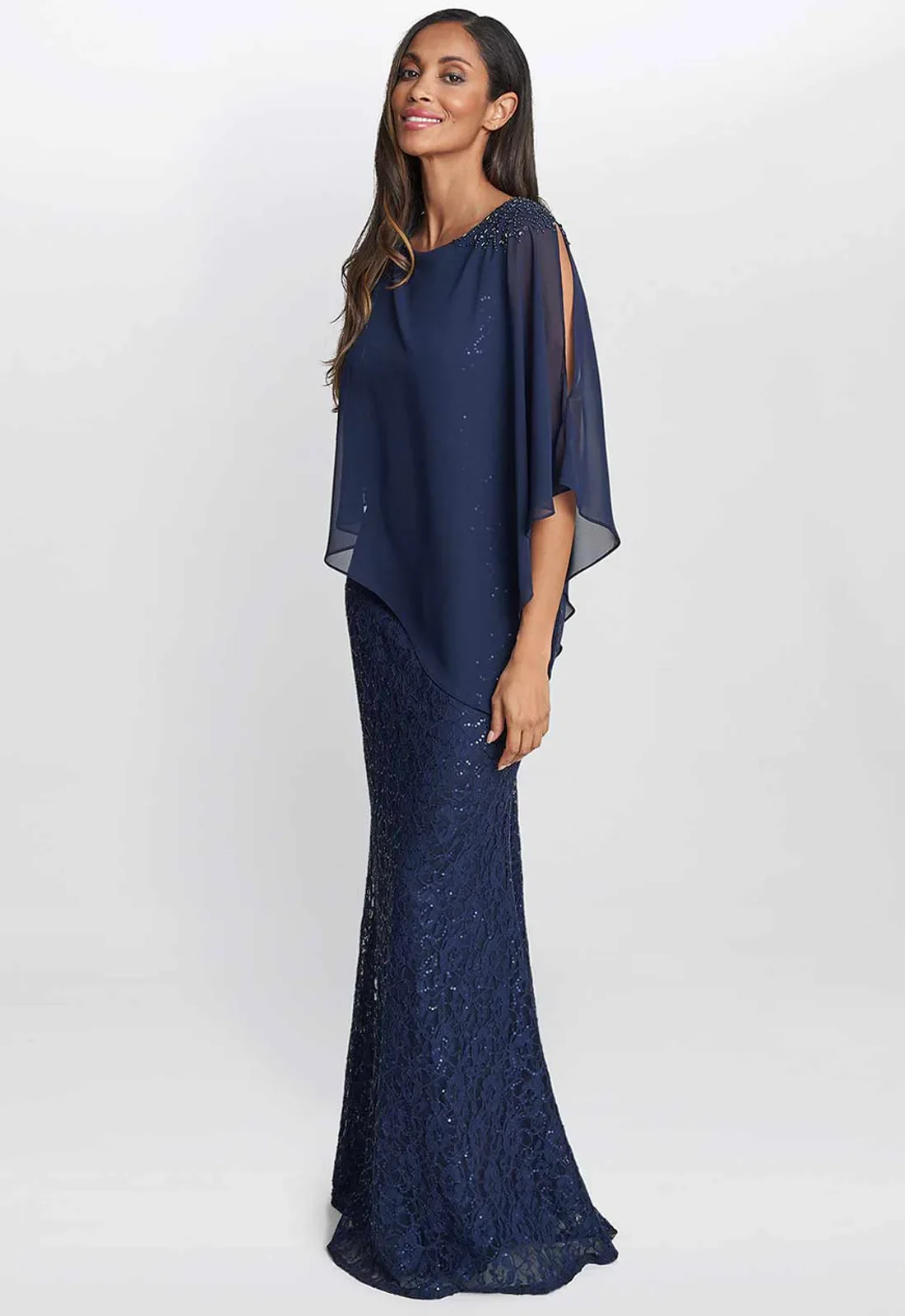 Gina Bacconi Navy Ginger Maxi Dress - Image 2
