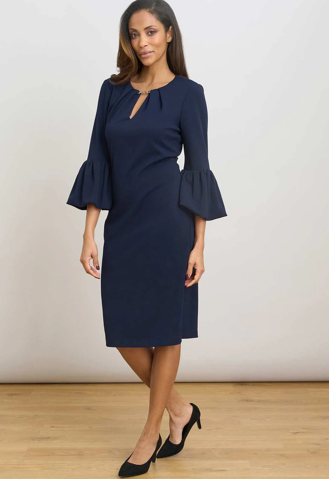Gina Bacconi NAVY Ivana Navy Shift Dress - Image 6