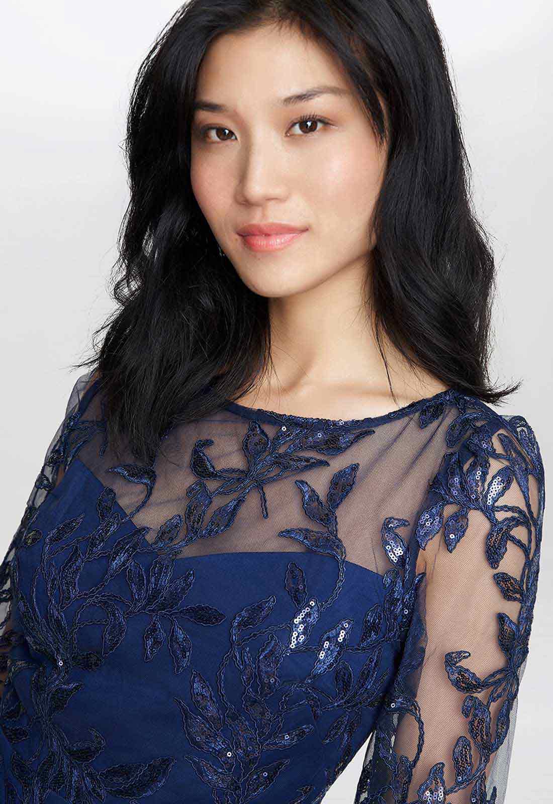 Gina Bacconi Navy Jordana Sparkle Cocktail Dress - Image 2