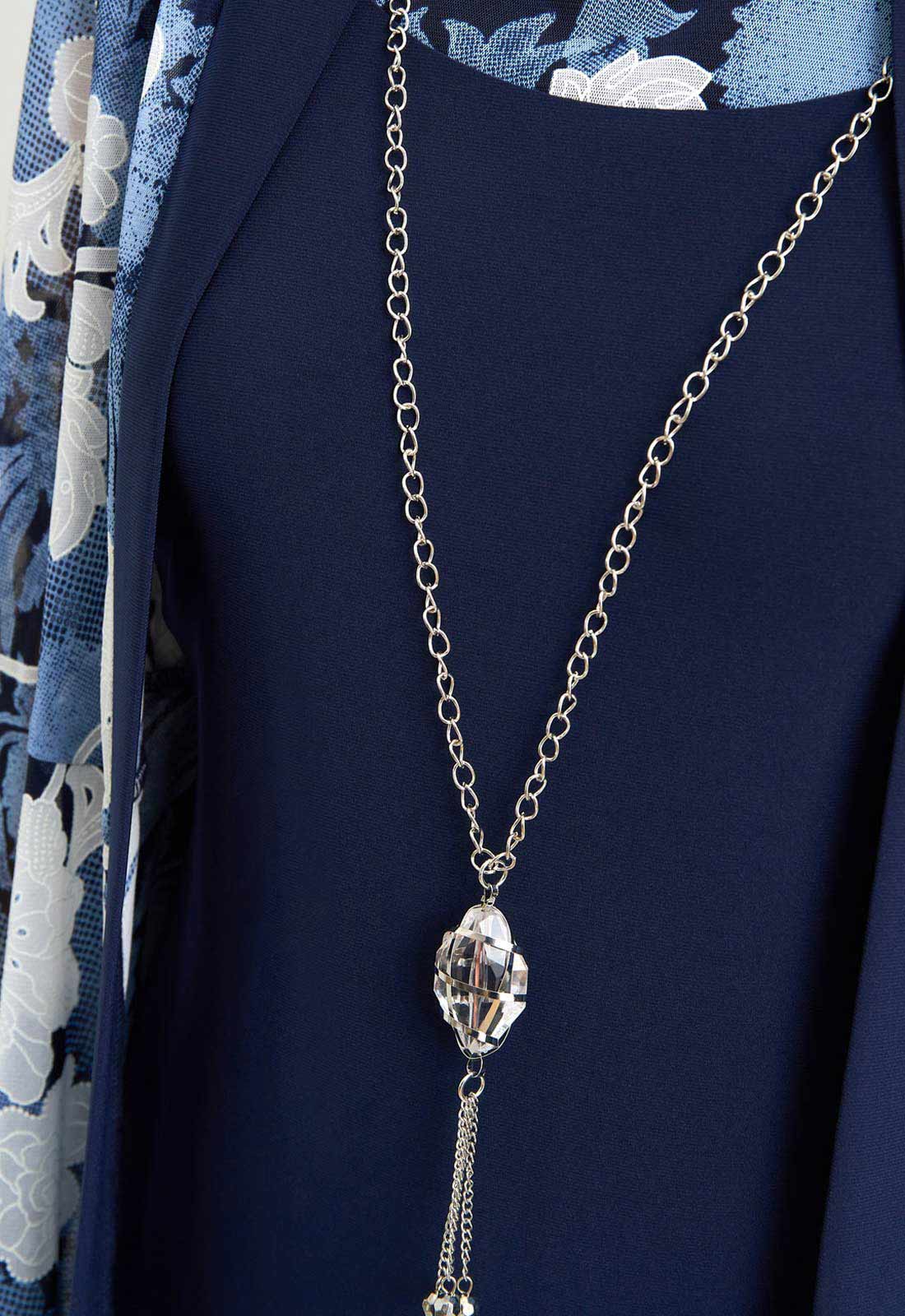 Gina Bacconi NAVY Lidiya Printed Dress And Jacket - Image 5