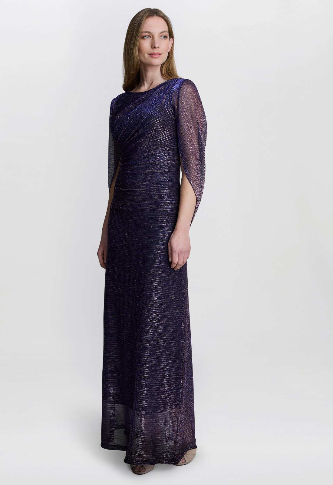 Gina Bacconi Navy Metallic Joanna Maxi Dress - Image 3