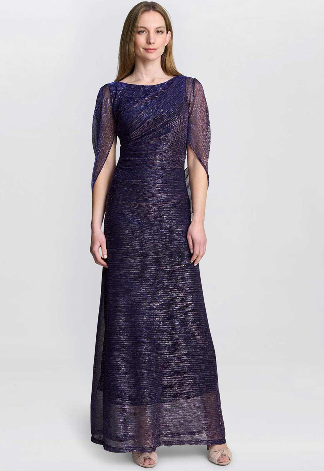 Gina Bacconi Navy Metallic Joanna Maxi Dress - Image 4