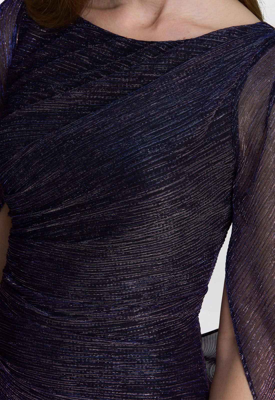 Gina Bacconi Navy Metallic Joanna Maxi Dress - Image 6