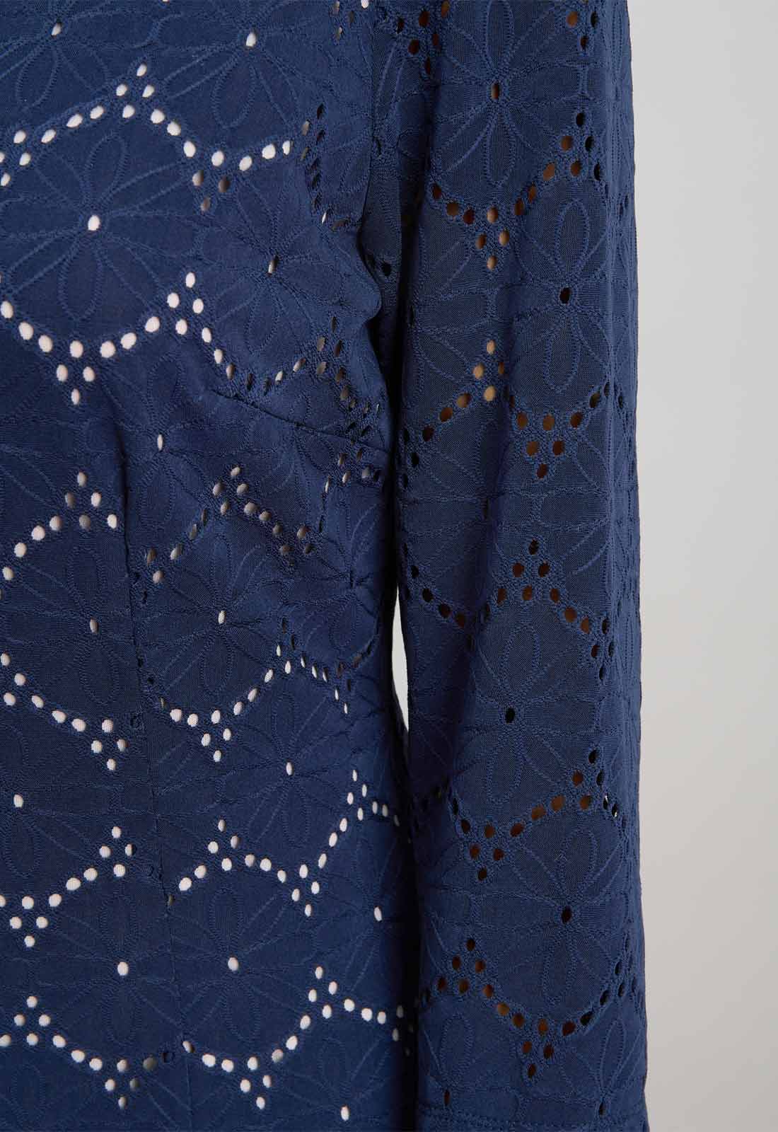 Gina Bacconi NAVY Mirabella Three-Quarter Sleeve Dress - Image 4