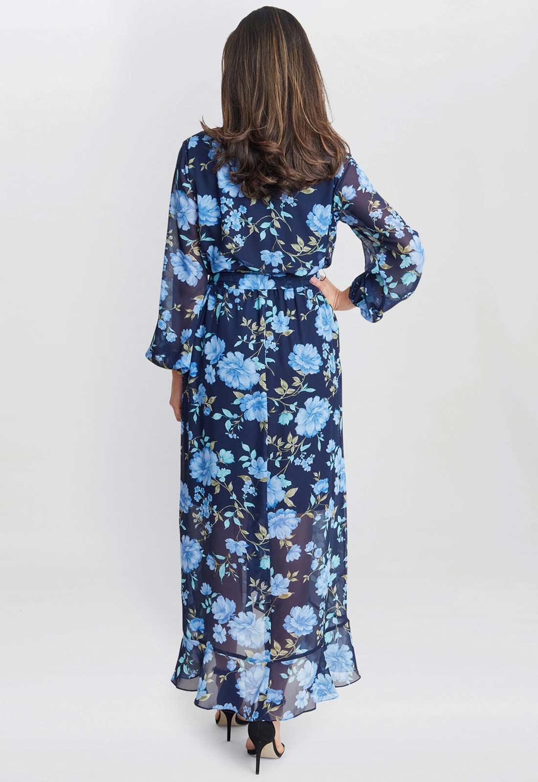 Gina Bacconi Navy Norma Printed Maxi - Image 3