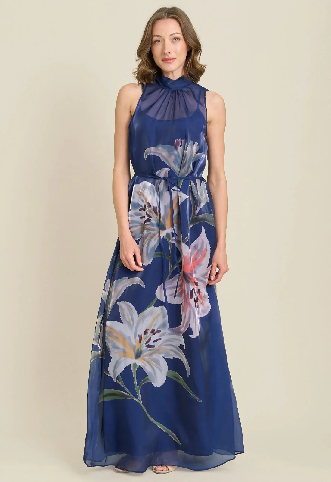 Gina Bacconi NAVY / MULTI Rileigh Floral Maxi Dress - Image 4