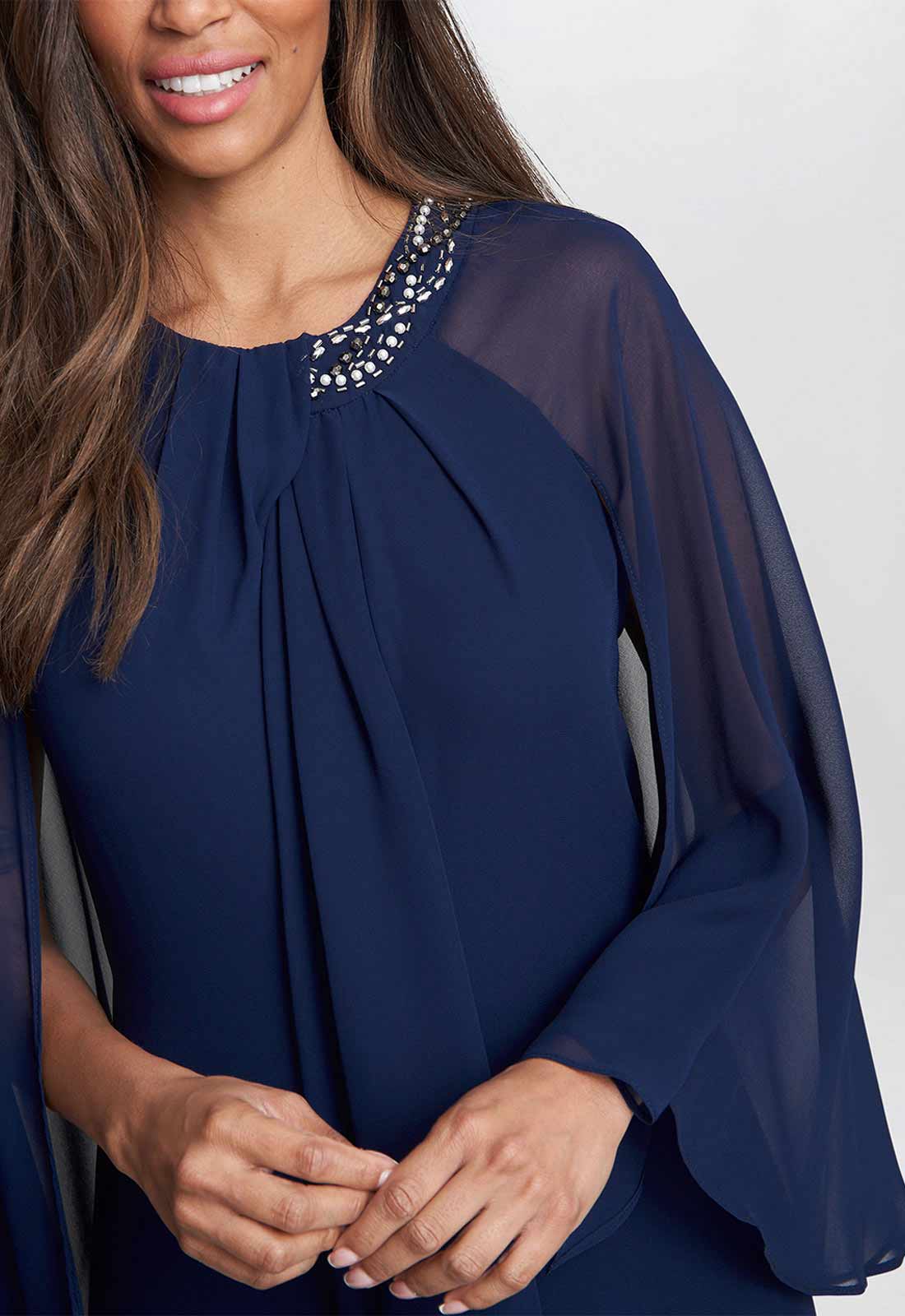 Gina Bacconi Navy Polly Maxi Dress - Image 2