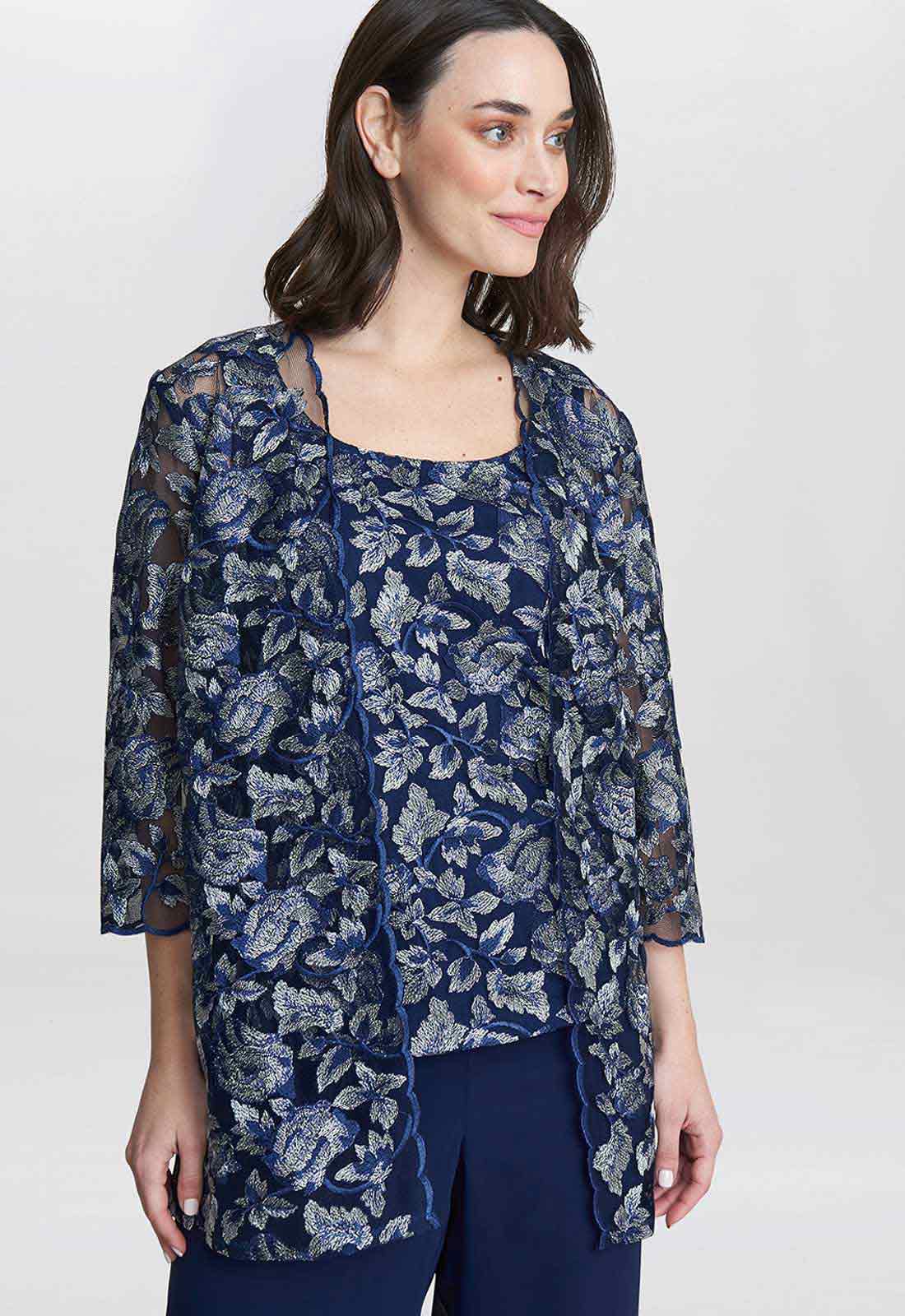 Gina Bacconi Blue Nikki 3 Piece Trouser Suit - Image 2
