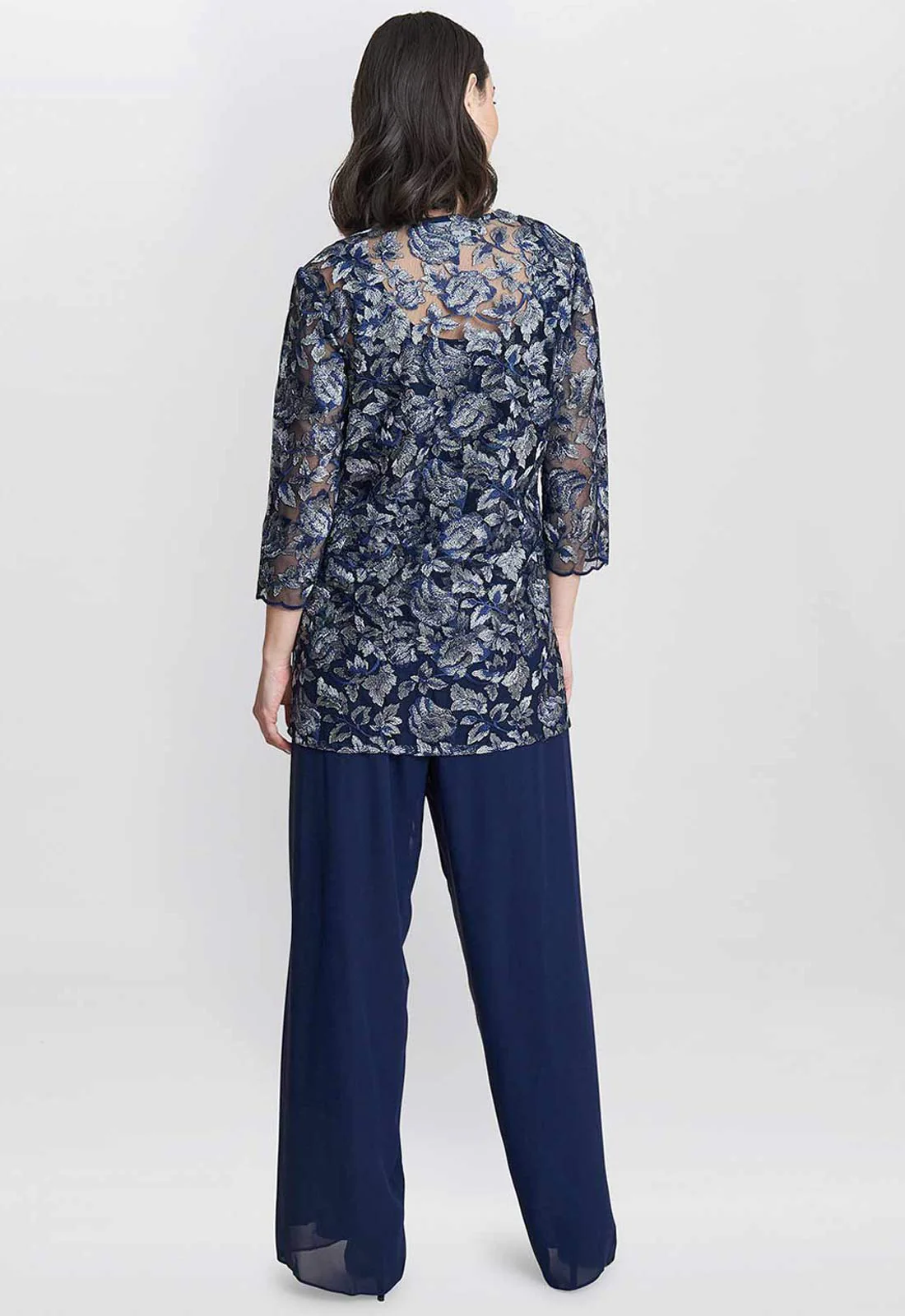 Gina Bacconi Blue Nikki 3 Piece Trouser Suit - Image 3