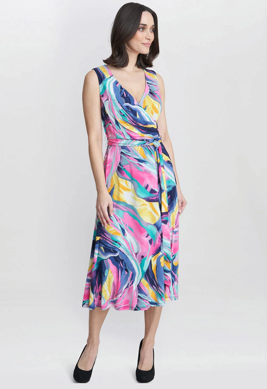 Gina Bacconi Peach Anastacia Fit And Flare Jersey Dress - Image 4