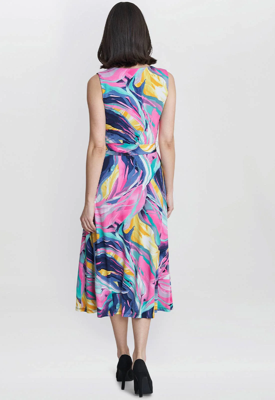 Gina Bacconi Peach Anastacia Fit And Flare Jersey Dress - Image 5