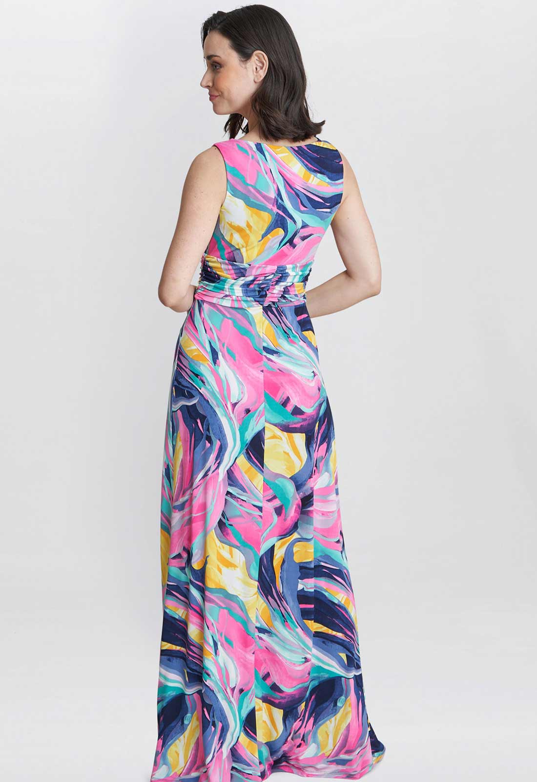Gina Bacconi Peach Camille Jersey Maxi Dress - Image 3