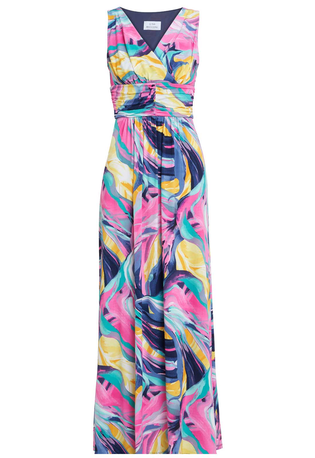 Gina Bacconi Peach Camille Jersey Maxi Dress - Image 5