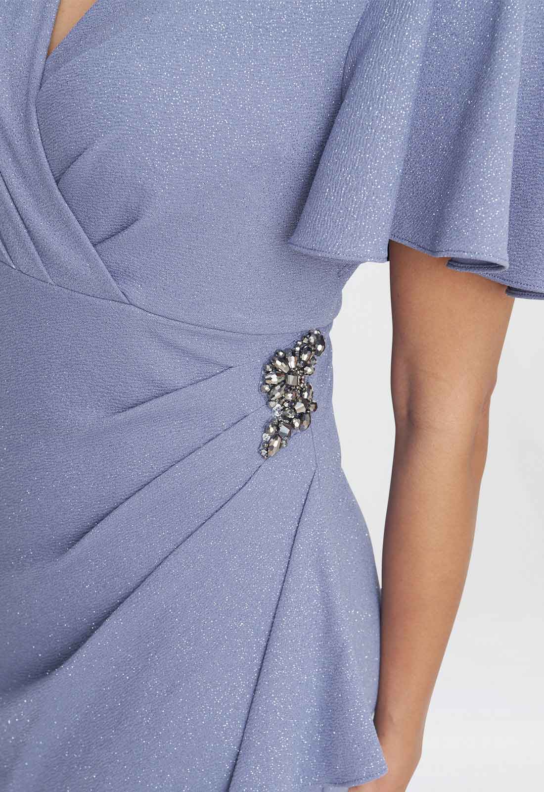 Gina Bacconi Perri Alissa Maxi Dress With Hip Embellishment - Image 5
