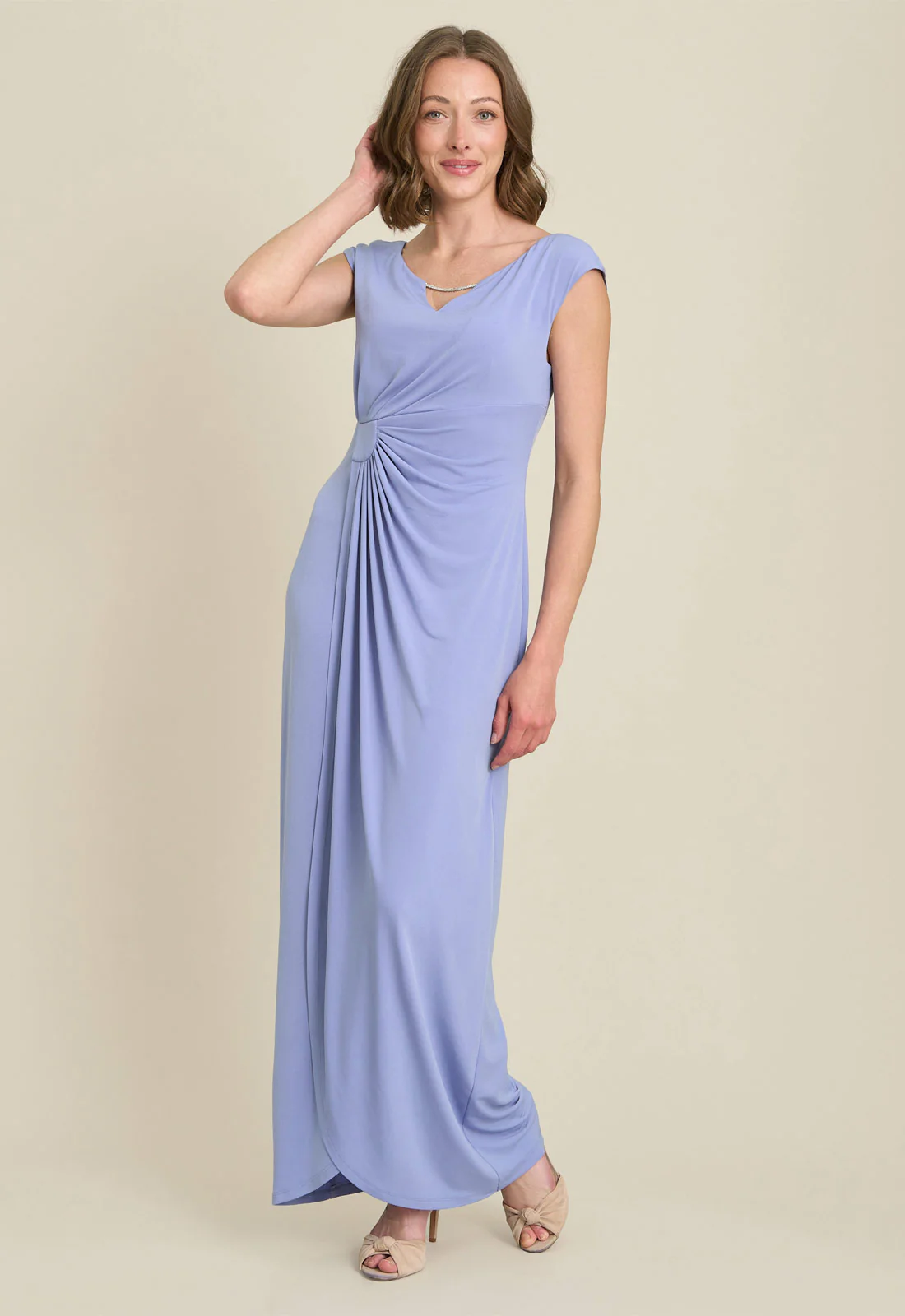 Gina Bacconi PERRI Bailee Jersey Diamante Trim Maxi Dress