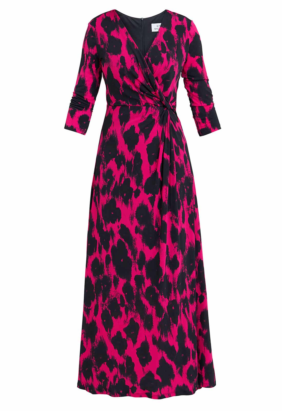 Gina Bacconi Pink Debra Wrap Maxi Dress - Image 3