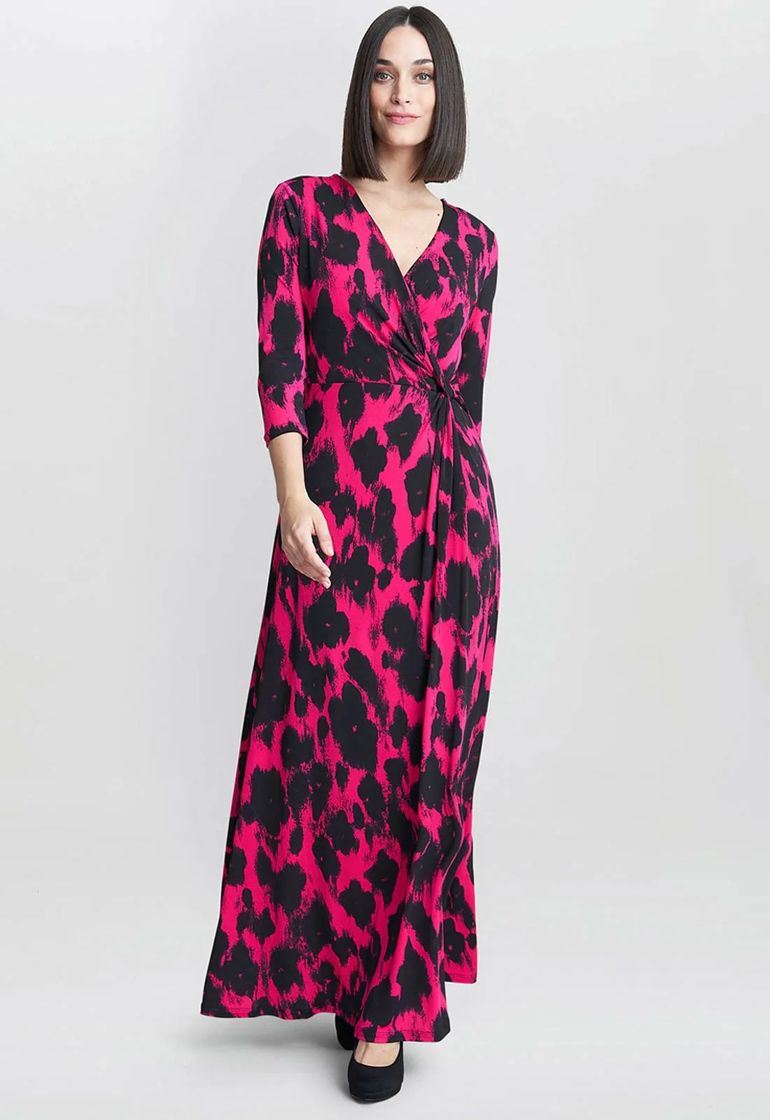 Gina Bacconi Pink Debra Wrap Maxi Dress - Image 4