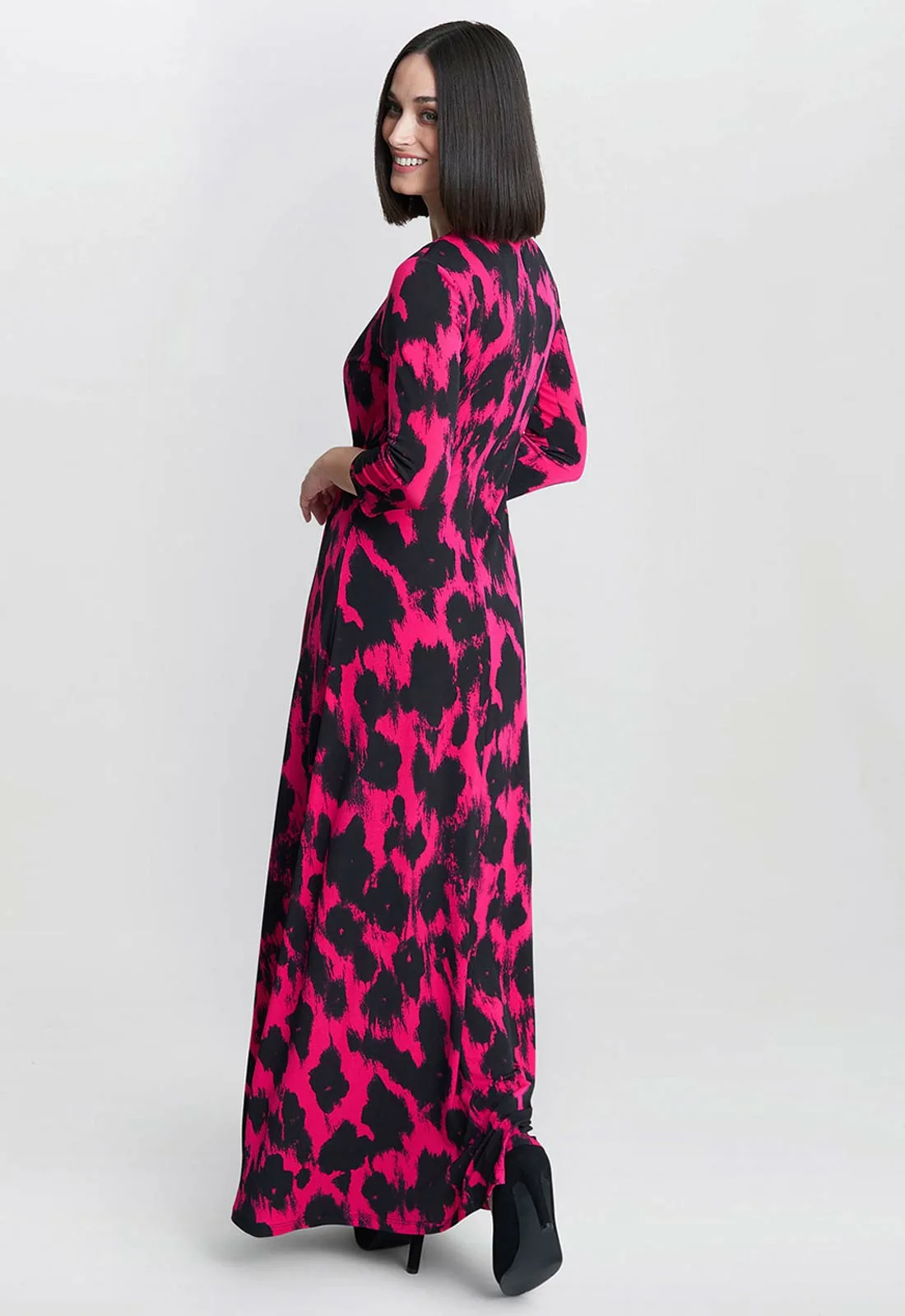 Gina Bacconi Pink Debra Wrap Maxi Dress - Image 5