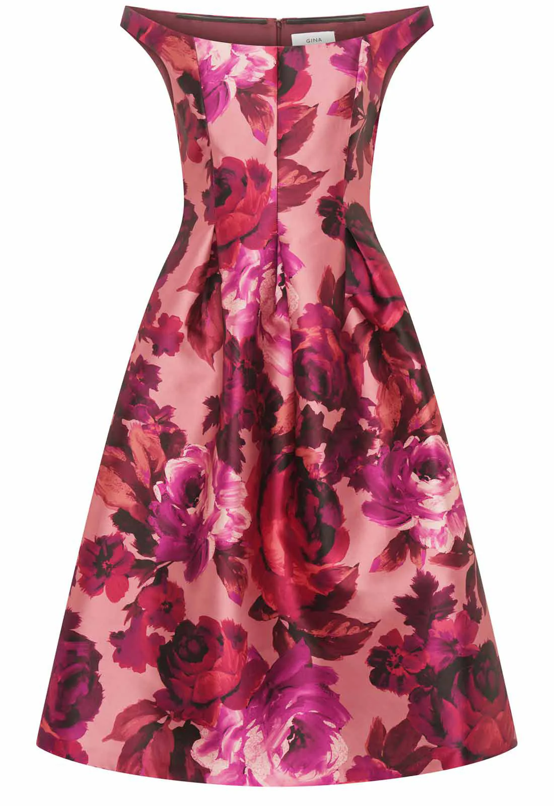 Gina Bacconi Pink Floral Talia Fit & Flare Midi Dress - Image 5