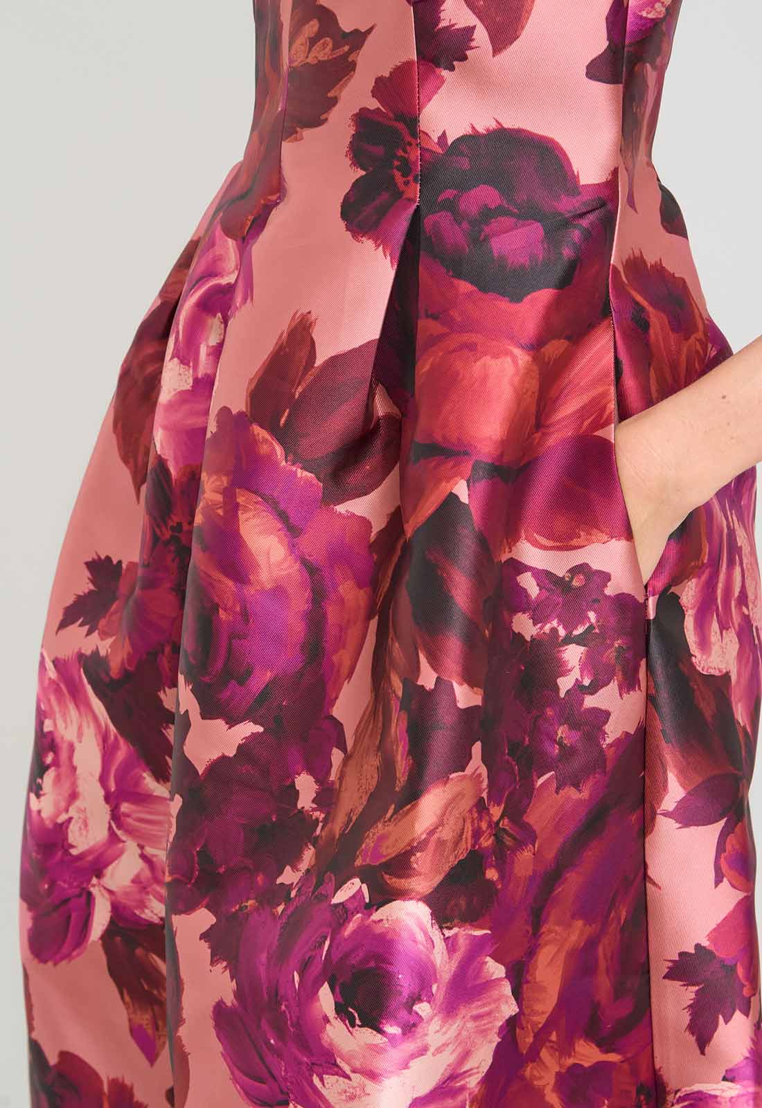 Gina Bacconi Pink Floral Talia Fit & Flare Midi Dress - Image 6