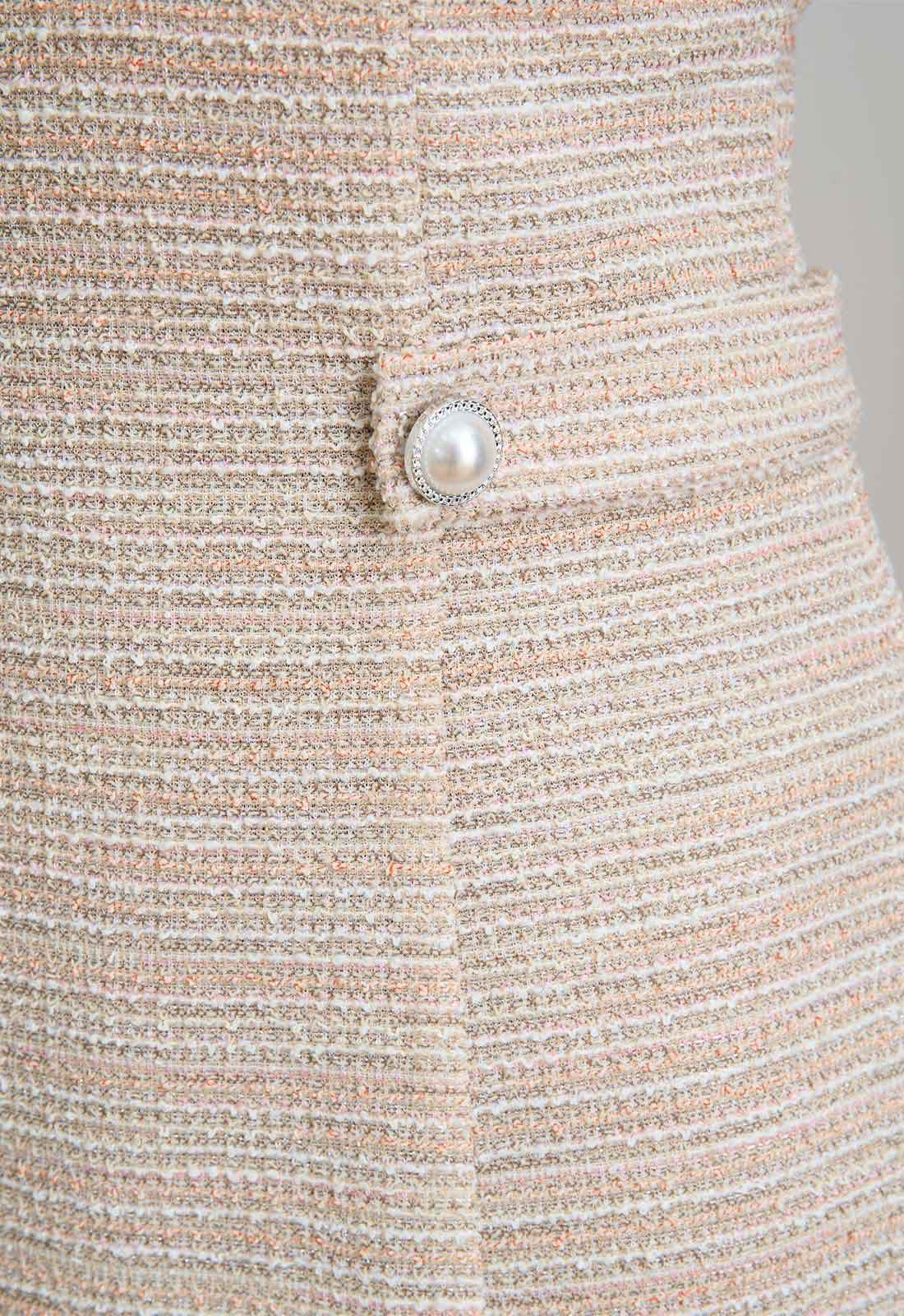 Gina Bacconi PINK Nara Boucle A Line Dress - Image 3