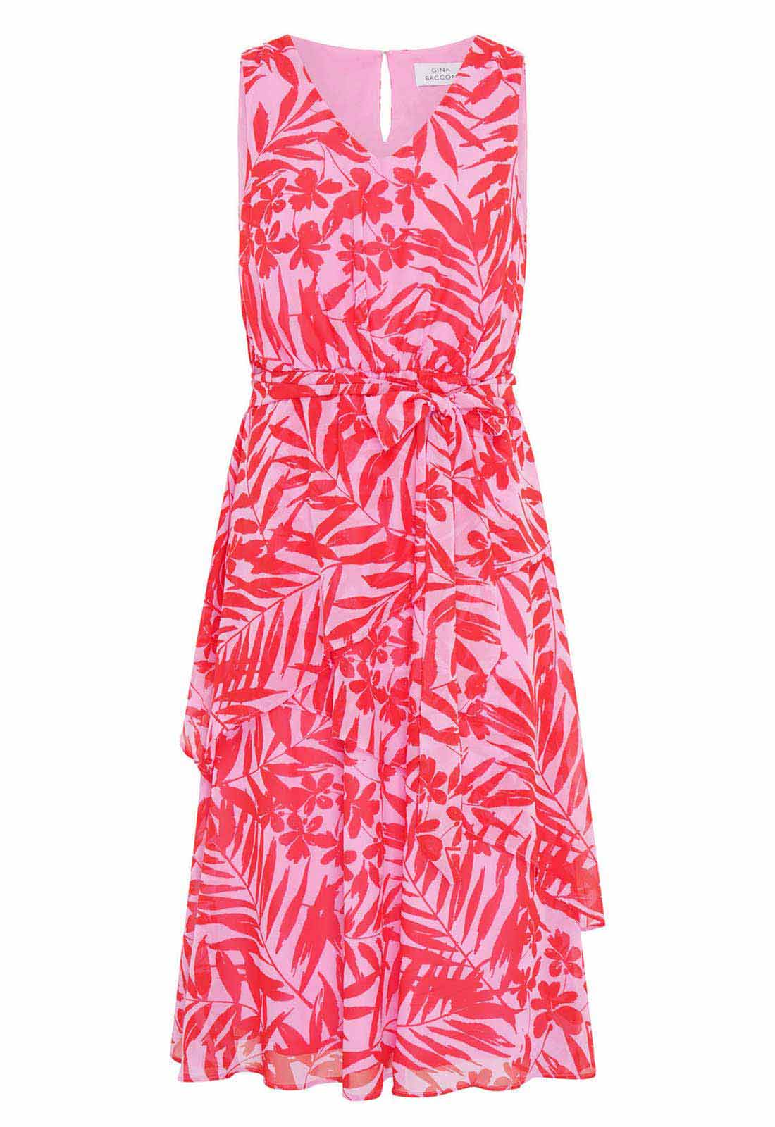 Gina Bacconi PINK Tasha Printed Chiffon Dress - Image 5