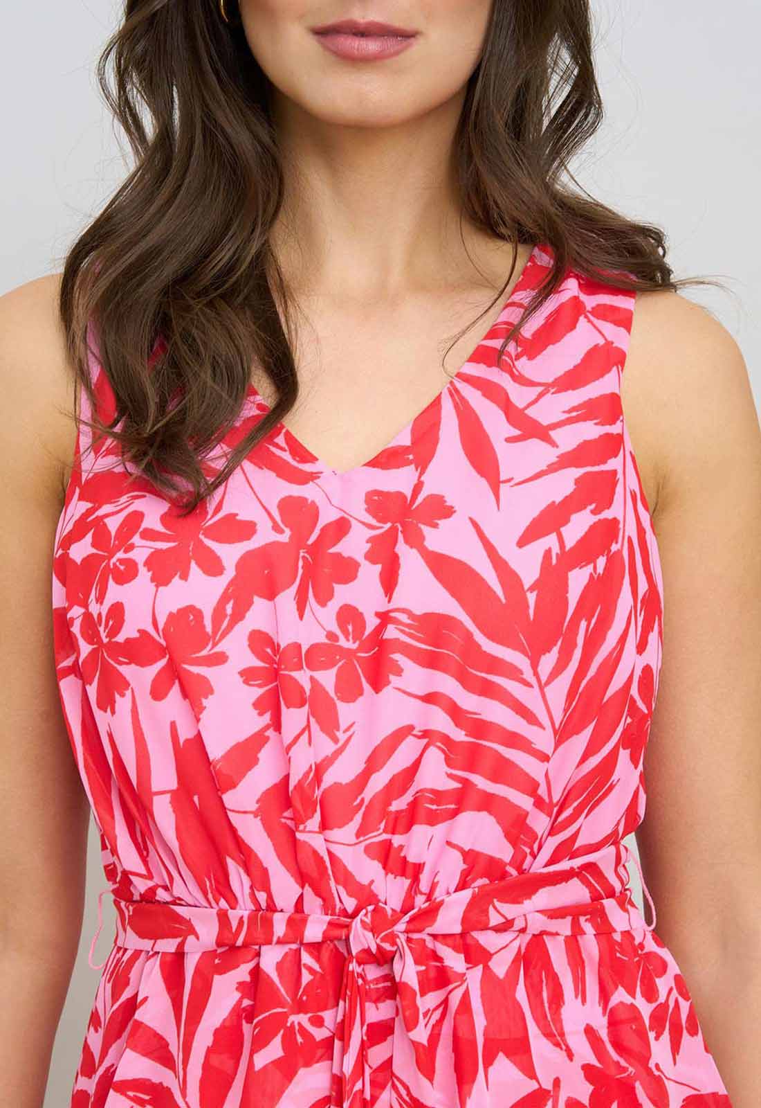 Gina Bacconi PINK Tasha Printed Chiffon Dress - Image 6