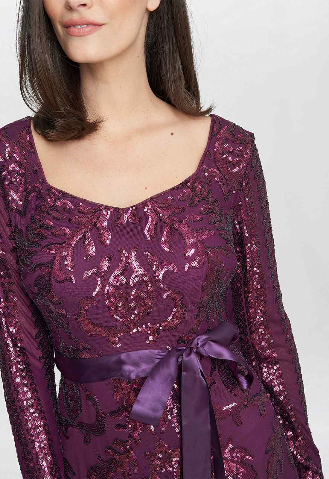 Gina Bacconi Purple Gwen Sequin Maxi Dress - Image 2