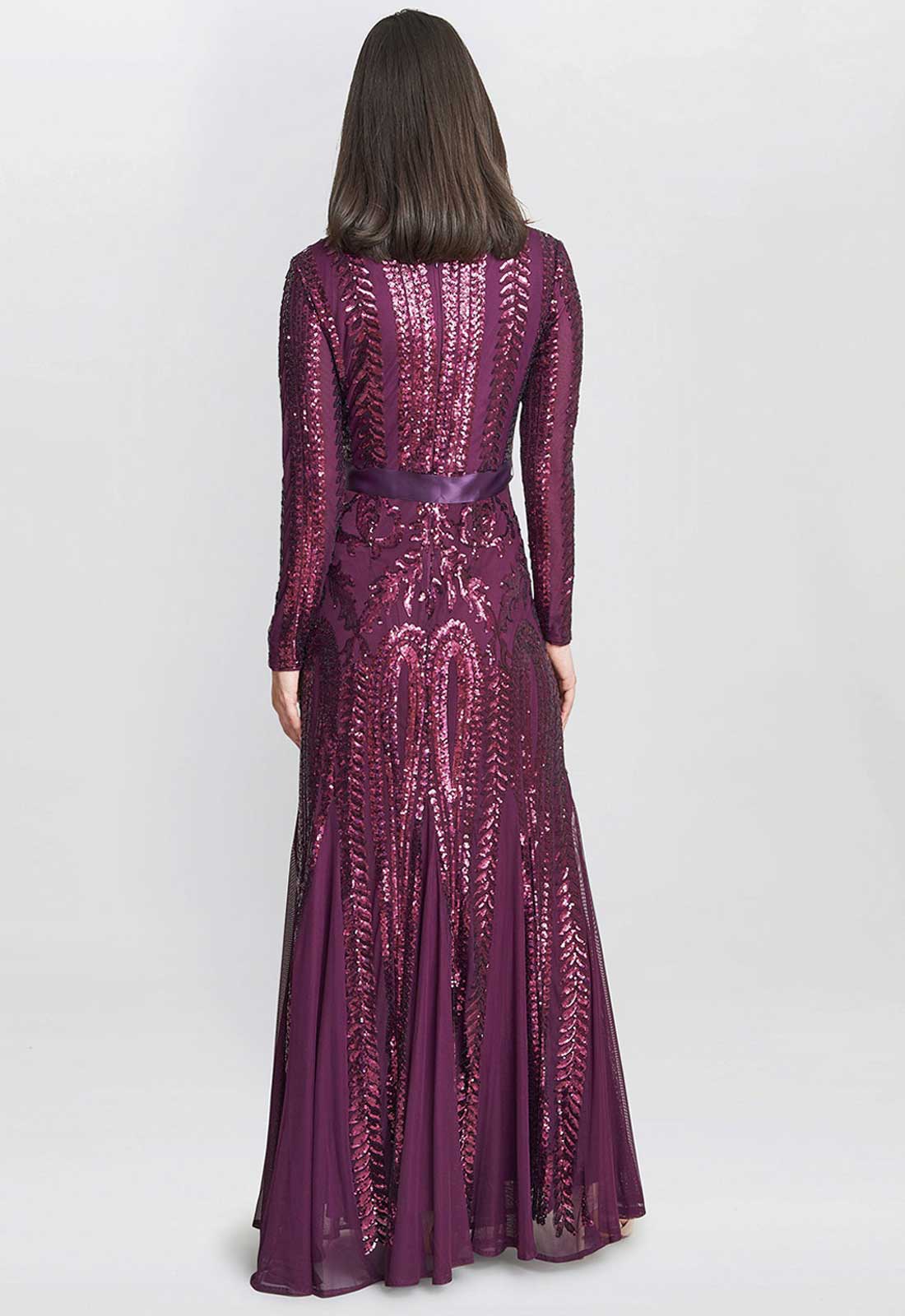 Gina Bacconi Purple Gwen Sequin Maxi Dress - Image 5
