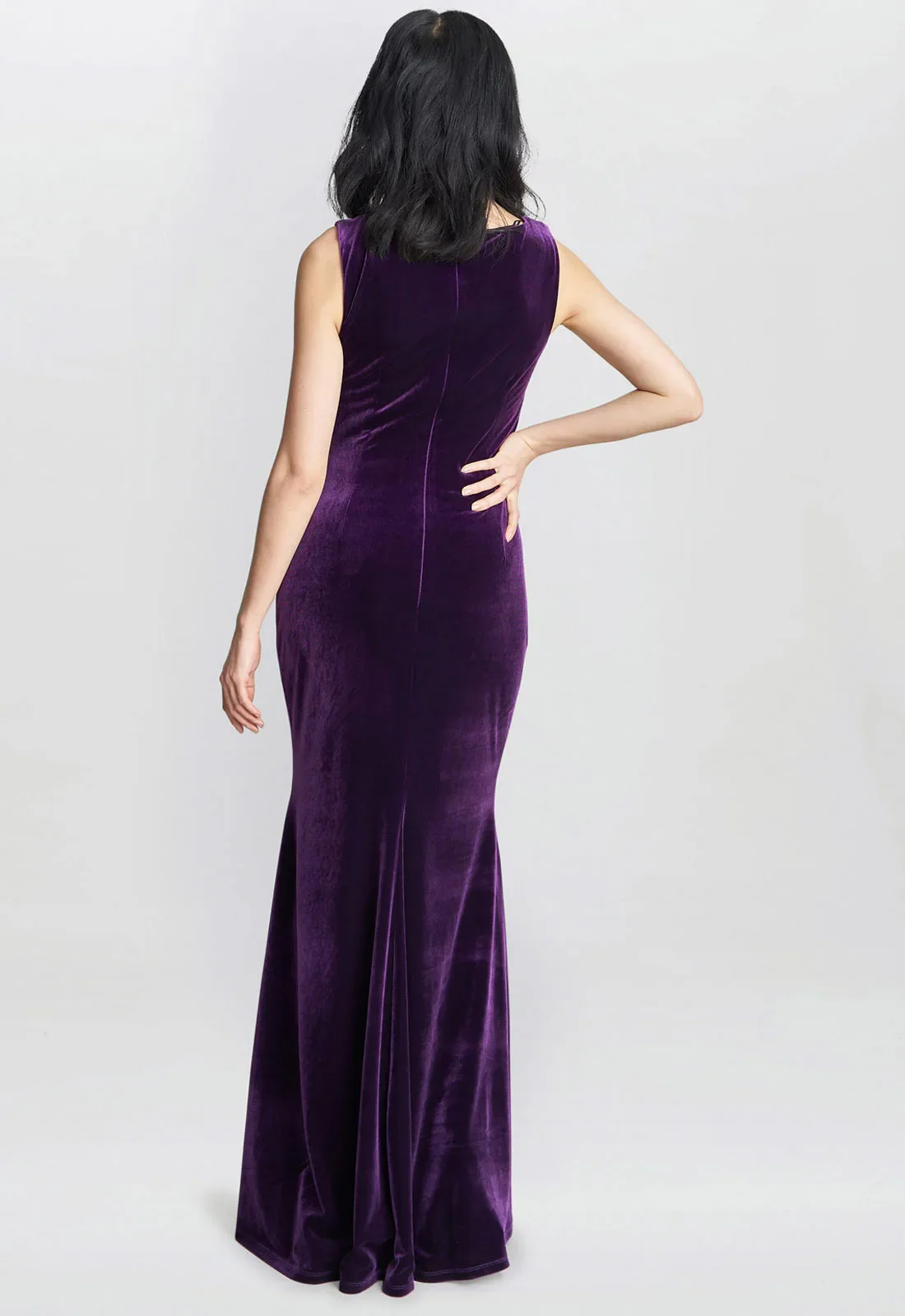 Gina Bacconi Purple Selena Velvet Maxi Dress - Image 3