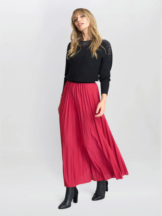 Gina Bacconi Red and Black Ismay Metallic Skirt - Image 2