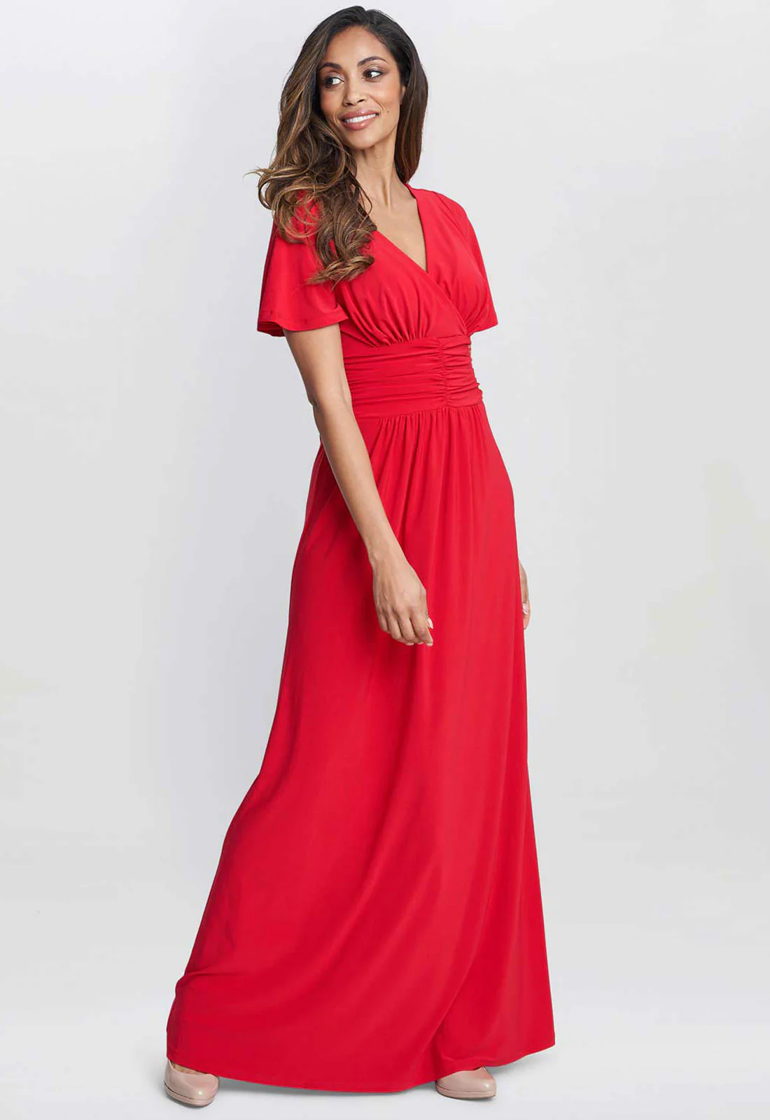 Gina Bacconi Red Elena Jersey Maxi Dress - Image 2
