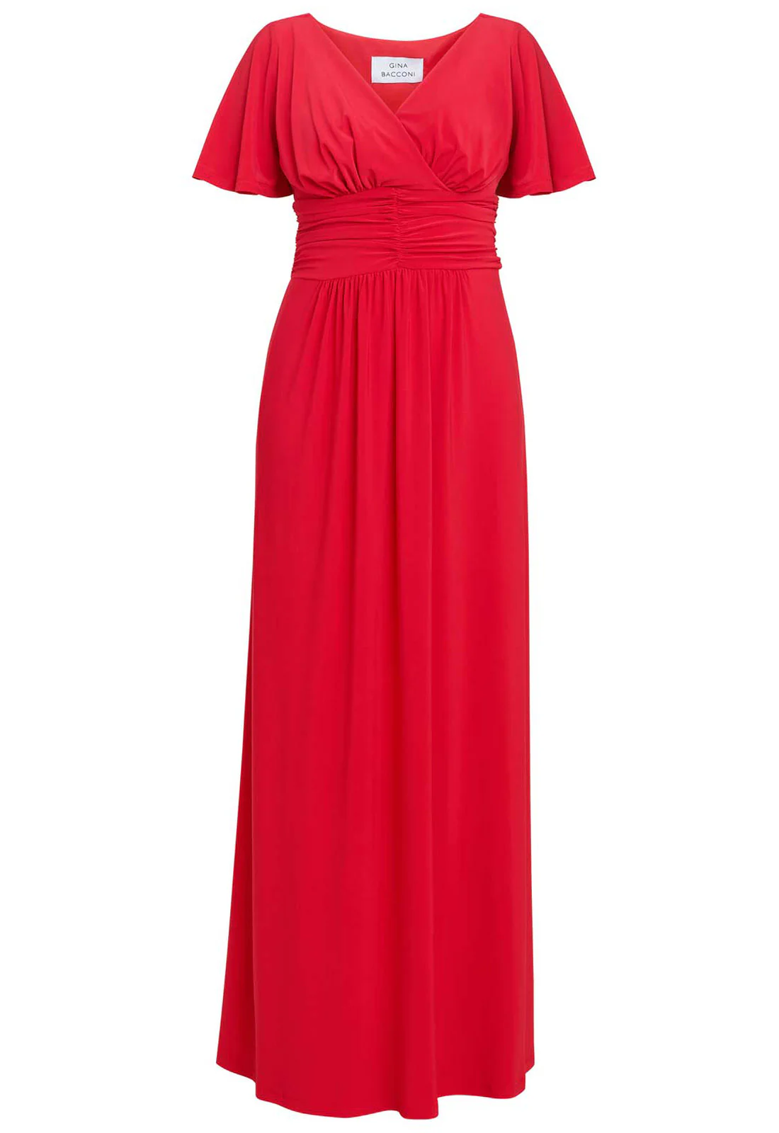Gina Bacconi Red Elena Jersey Maxi Dress - Image 4