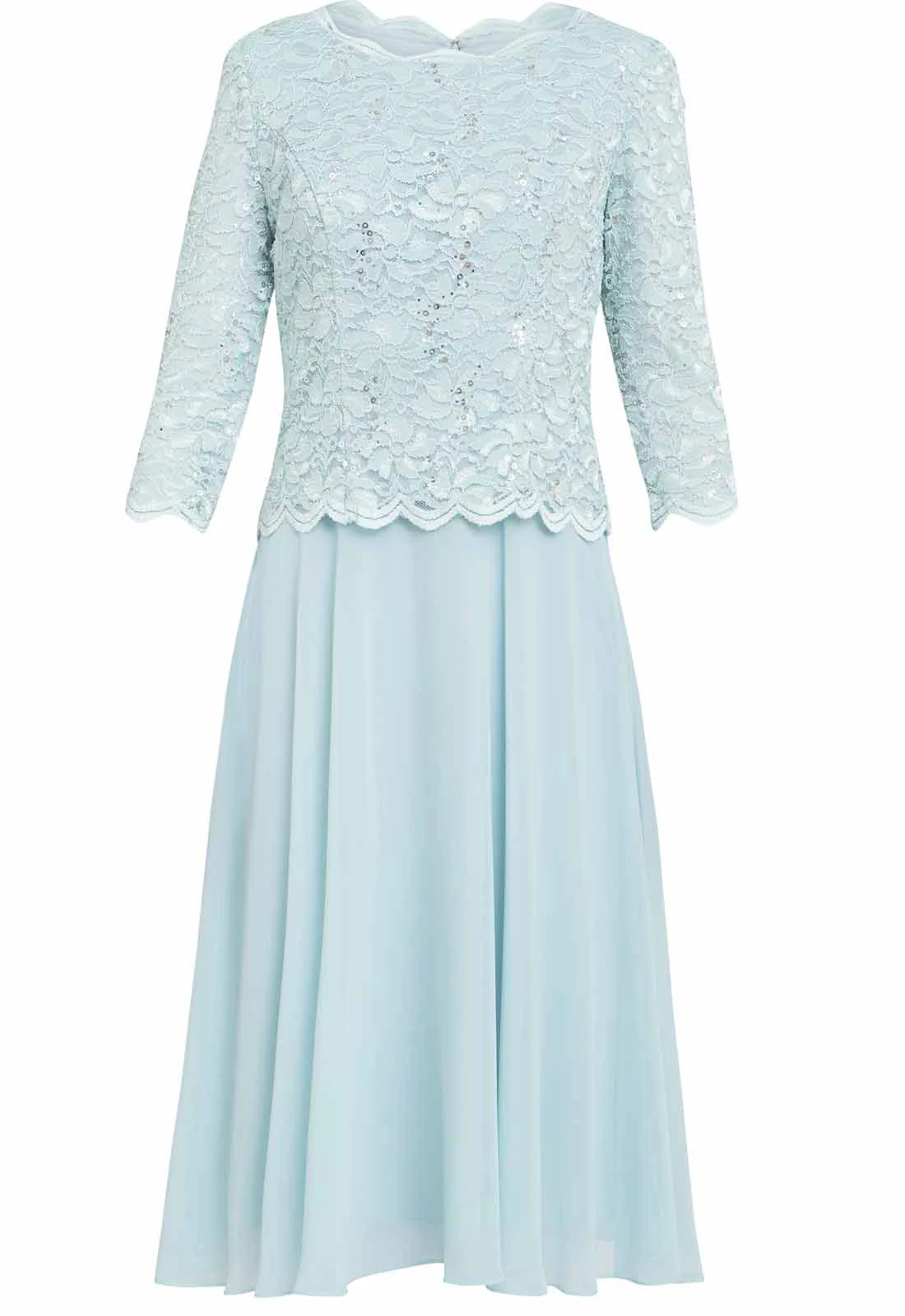 Gina Bacconi Mint Rona Midi Dress With Lace Bodice & Chiffon Skirt - Image 6