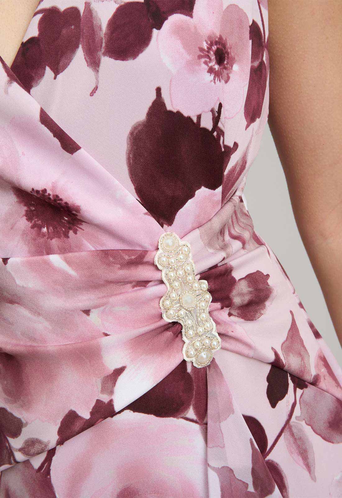 Gina Bacconi ROSE Perla Stretch Floral Diamante Trim Maxi Dress - Image 4