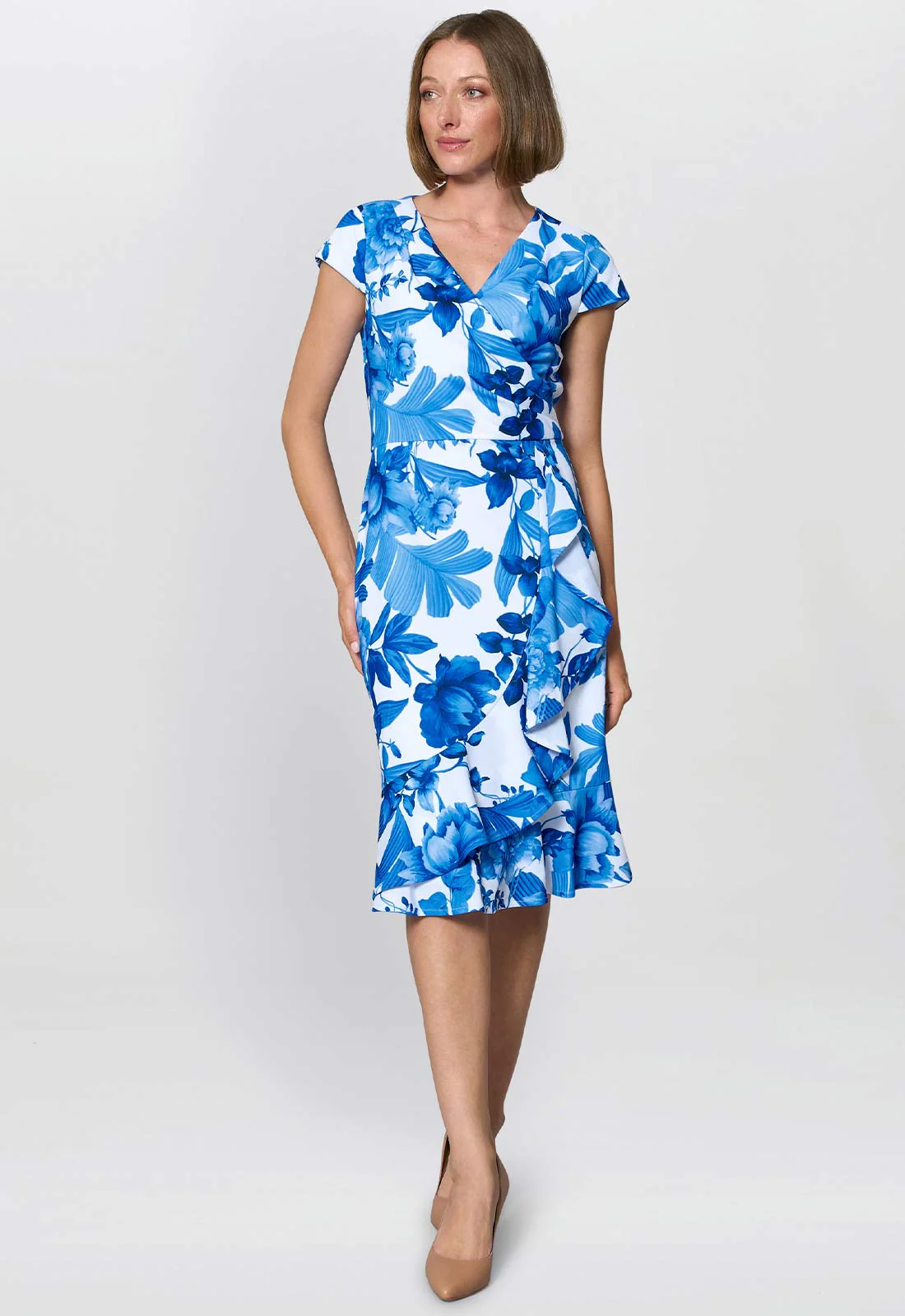 Gina Bacconi Royal Hilda Printed Crepe Dress - Image 2