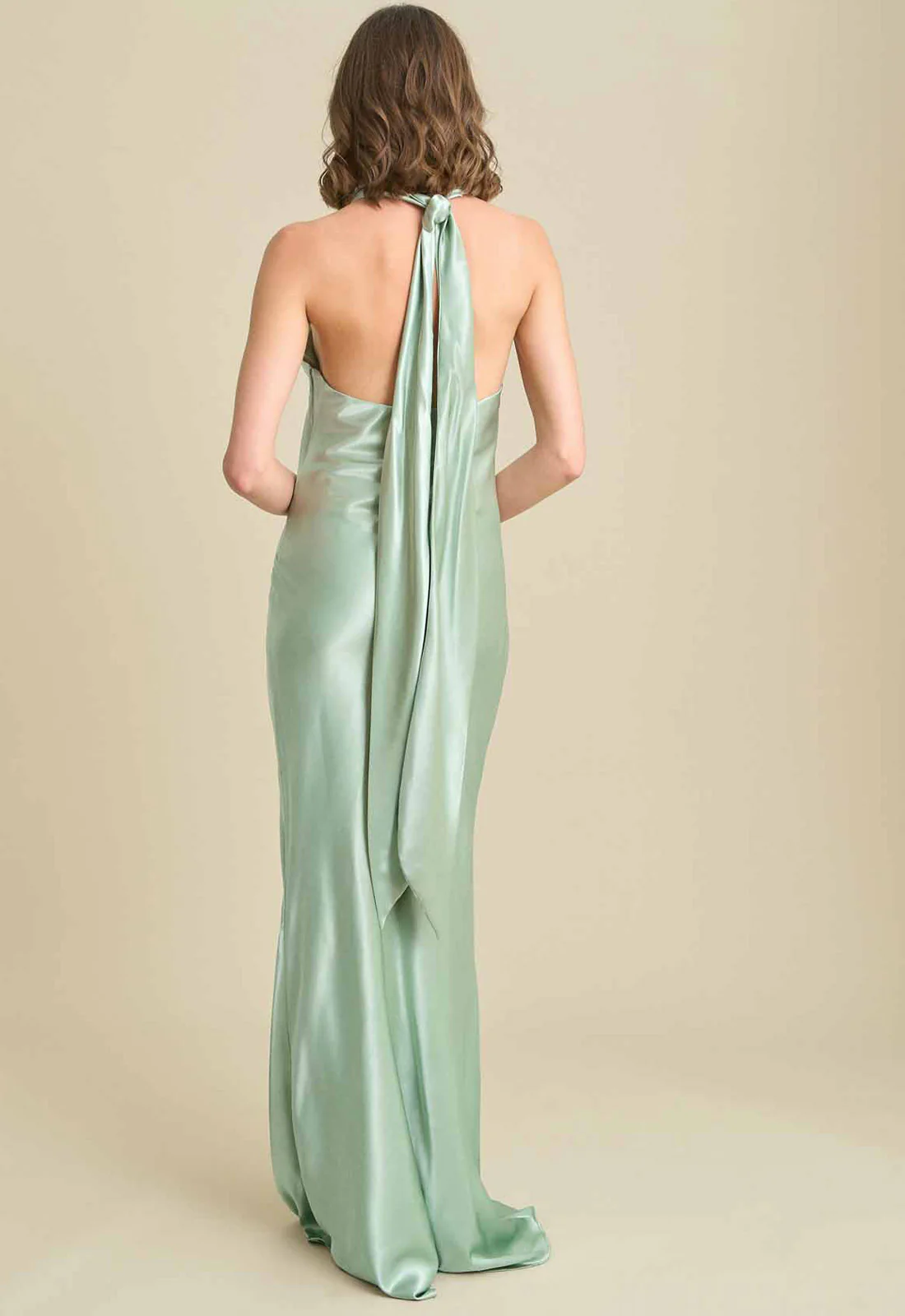 Gina Bacconi SAGE Chassidy Satin Halter Neck Maxi Dress - Image 6