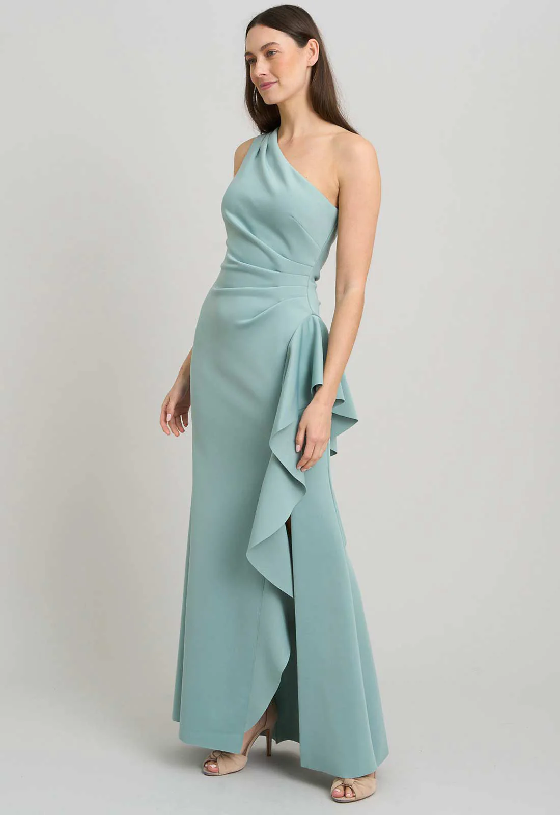 Gina Bacconi SAGE Darby One Shoulder Frill Dress