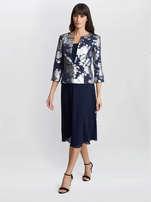 Gina Bacconi Sandra Floral Print Jacquard Jacket And Dress - Image 3