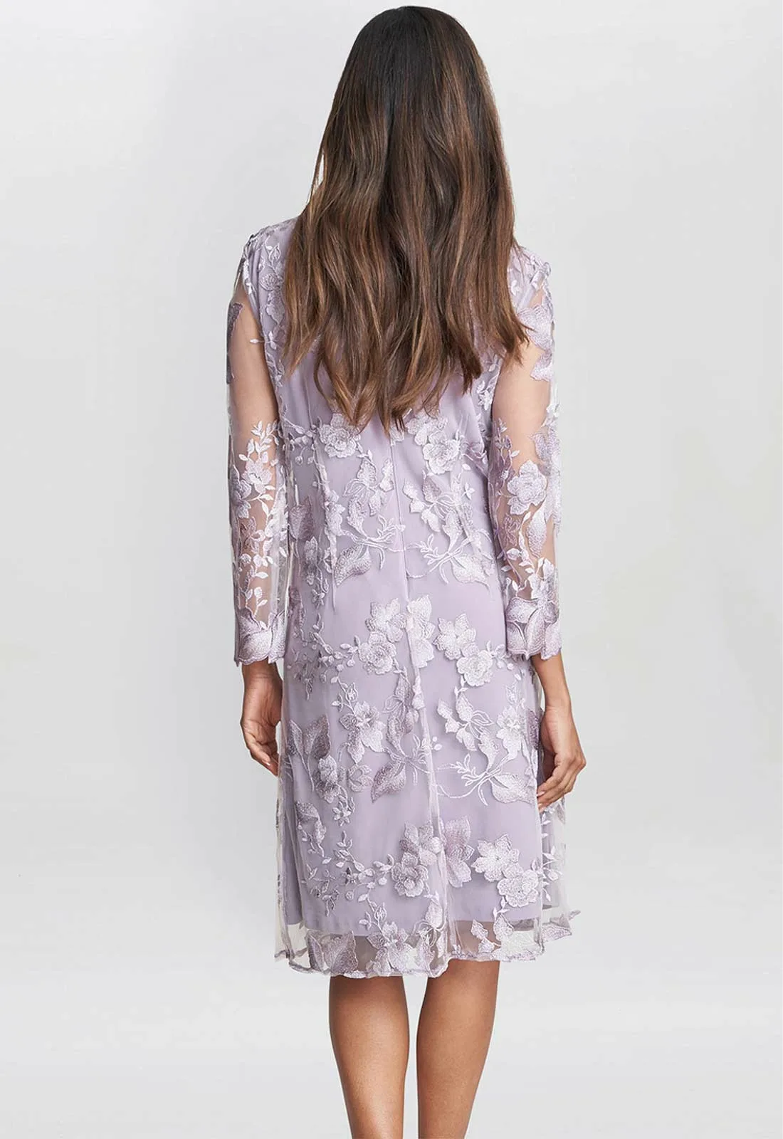 Gina Bacconi Lilac Savoy Dress and Lace Jacket - Image 4